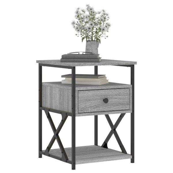 Graue Nachttische Tesrife 40x42x55cm (2er-Set Sonoma Holz)