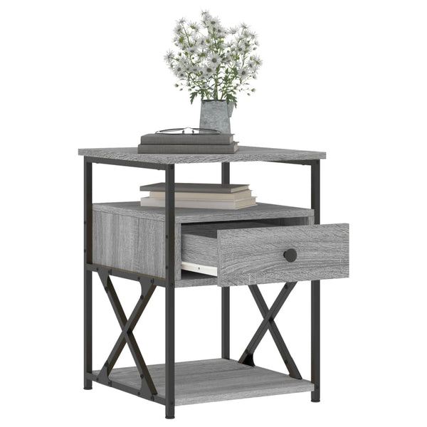 Graue Nachttische Tesrife 40x42x55cm (2er-Set Sonoma Holz)