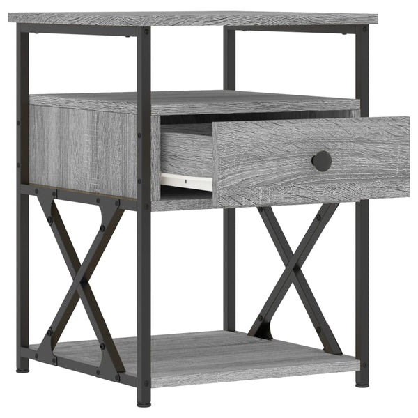 Graue Nachttische Tesrife 40x42x55cm (2er-Set Sonoma Holz)