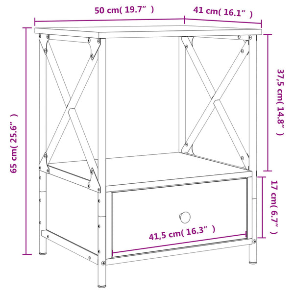 Nachttisch Waschtang aus Eiche 50x41x65 cm (Holz)
