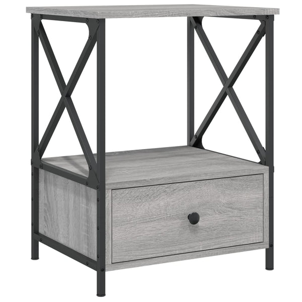 Nachttische Vahtang 50x41x65cm grau (2 Stk., Sonoma, Holz)