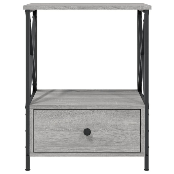 Nachttische Vahtang 50x41x65cm grau (2 Stk., Sonoma, Holz)