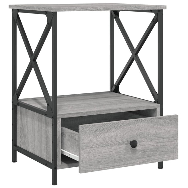 Nachttische Vahtang 50x41x65cm grau (2 Stk., Sonoma, Holz)