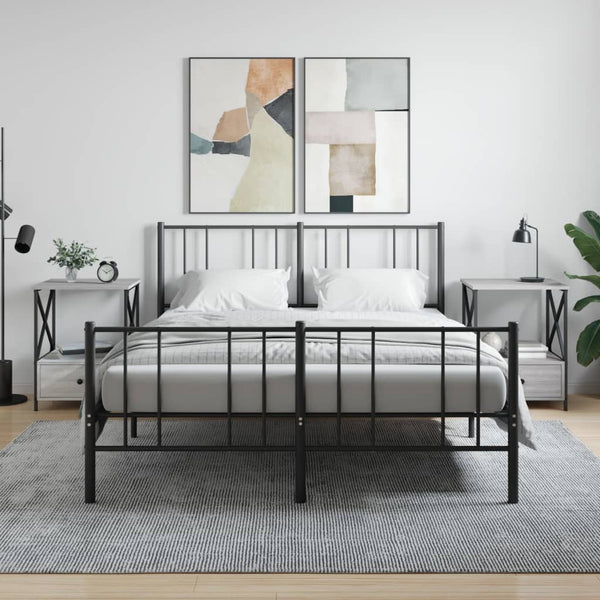Nachttische Vahtang 50x41x65cm grau (2 Stk., Sonoma, Holz)