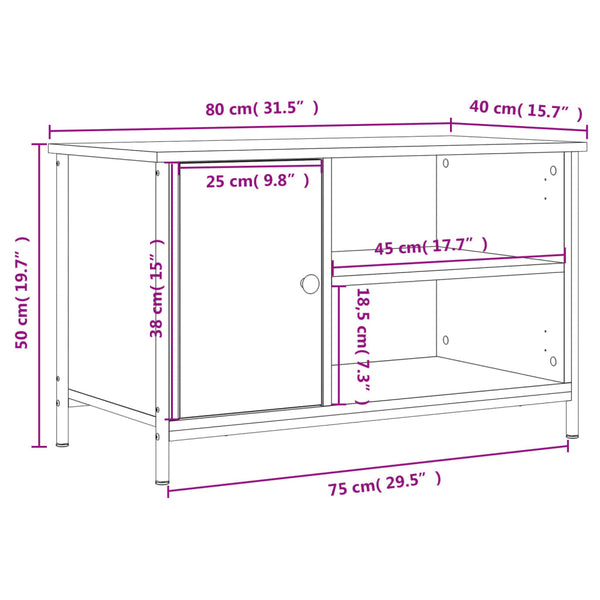 Harmaa tv-taso Allean 80x40x30cm (puinen)