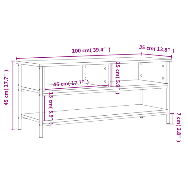 TV-Möbel Barsu Sonoma Eiche 100x35x45cm (Holz)