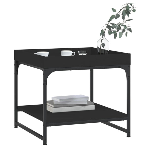 Schwarzer Couchtisch Haygan 49,5x49,5x45cm (Holz)