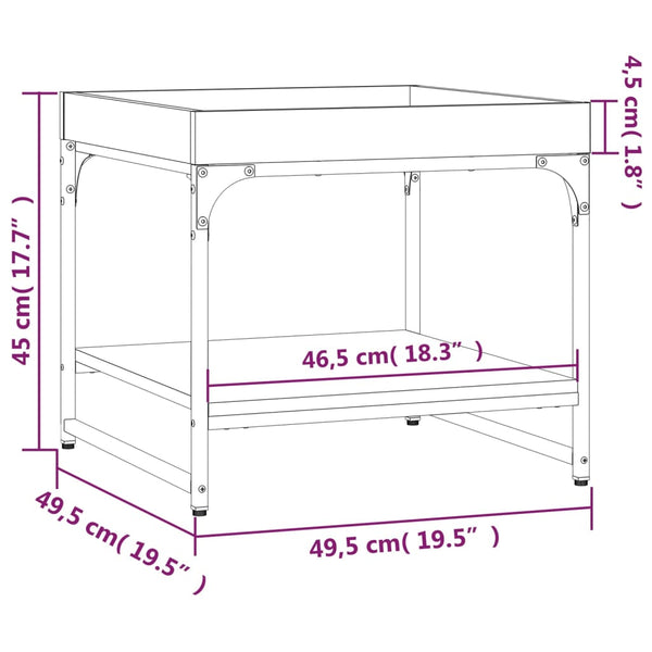 Schwarzer Couchtisch Haygan 49,5x49,5x45cm (Holz)