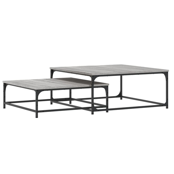 Graue Set-Couchtische Mielania (2 Stück Sonoma-Holz)