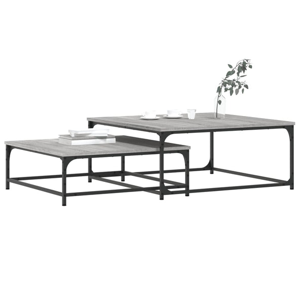 Graue Set-Couchtische Mielania (2 Stück Sonoma-Holz)