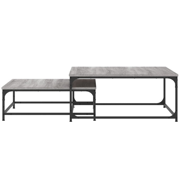 Graue Set-Couchtische Mielania (2 Stück Sonoma-Holz)