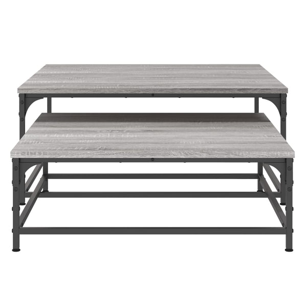 Graue Set-Couchtische Mielania (2 Stück Sonoma-Holz)