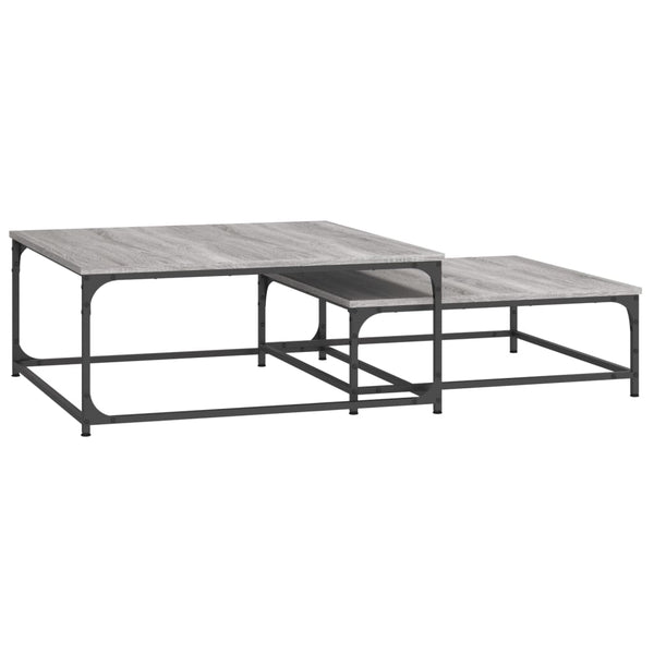 Graue Set-Couchtische Mielania (2 Stück Sonoma-Holz)