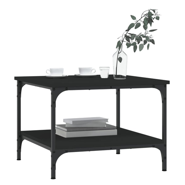 Schwarzer Couchtisch Jeleaza 55x55x40cm (Holz)