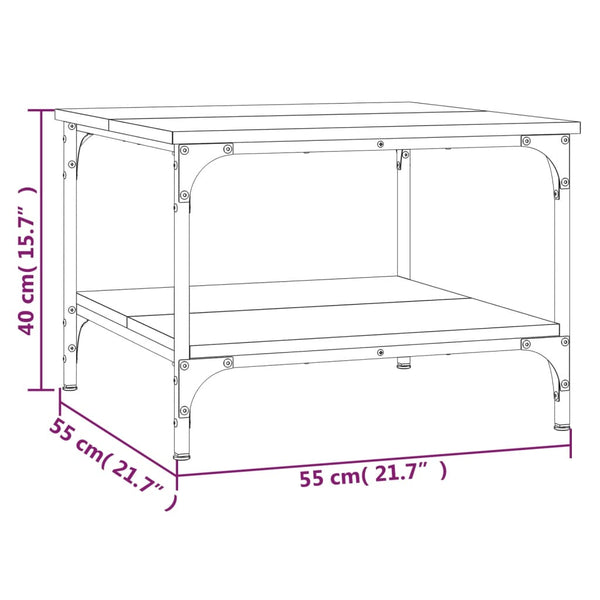 Schwarzer Couchtisch Jeleaza 55x55x40cm (Holz)