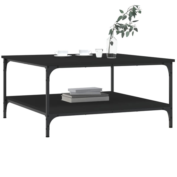 Schwarzer Couchtisch Jeleaza 80x80x40cm (Holz)