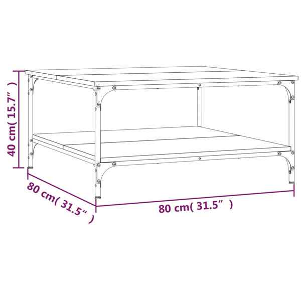 Schwarzer Couchtisch Jeleaza 80x80x40cm (Holz)