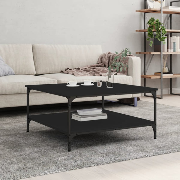 Schwarzer Couchtisch Jeleaza 80x80x40cm (Holz)