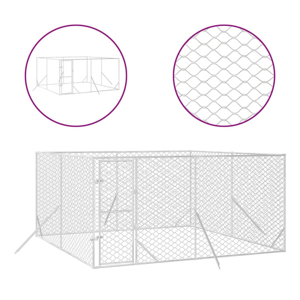 Hundefreilaufgehege Finii 4x4x2 m (verzinkter Stahl)