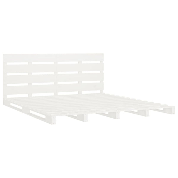 Weißes Bettgestell Buse 120x190cm (Holz, kleines Doppelbett)