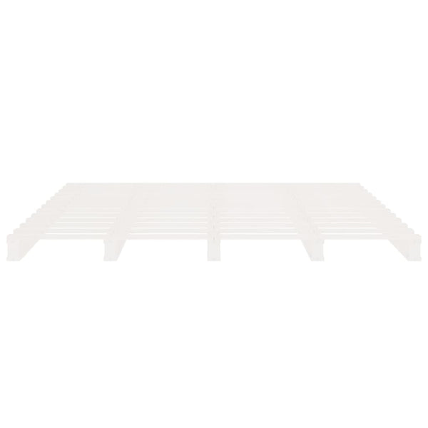 Weißes Bettgestell Buse 120x190cm (Holz, kleines Doppelbett)