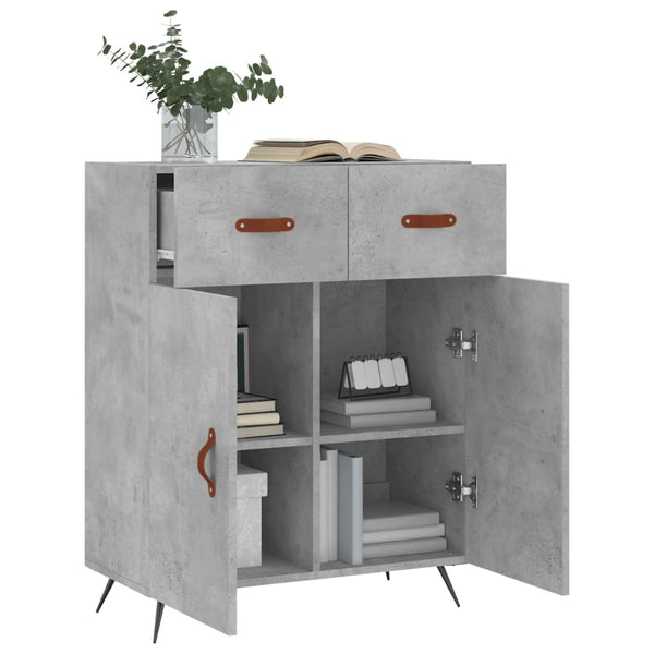Betongraues Sideboard Rozvite 69,5x34x90cm (Holz)