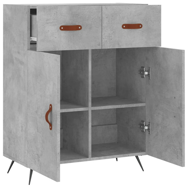 Betongraues Sideboard Rozvite 69,5x34x90cm (Holz)