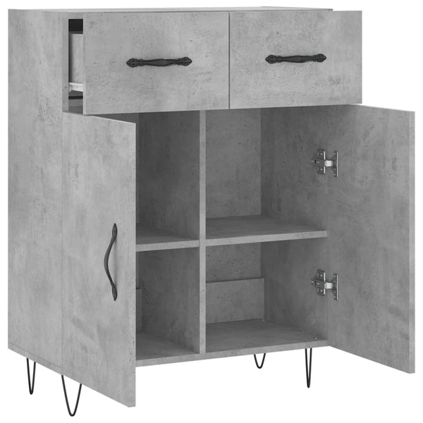 Kommode Tyukodi 69,5x34x90cm in Betongrau (Holz)