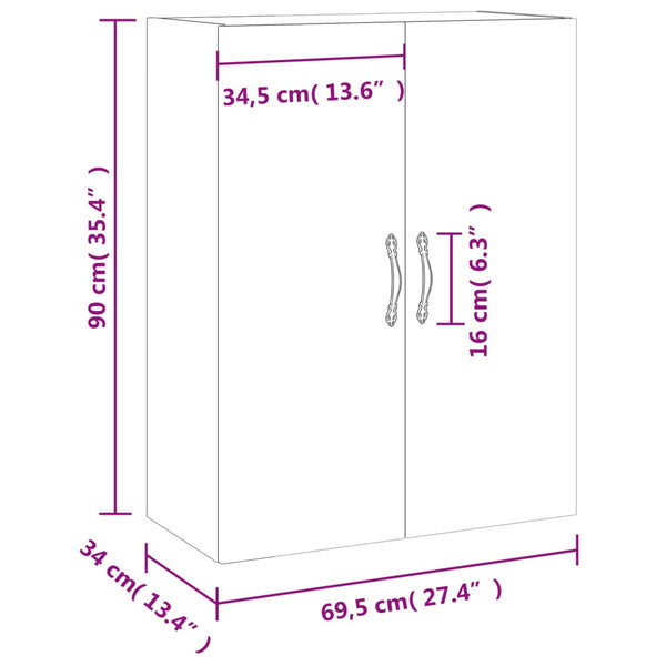 Räuchereiche Wandmontageschrank Stratica 69,5x34x90cm