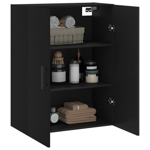 Wandhängeschrank Gross 69,5x34x90cm, Schwarz