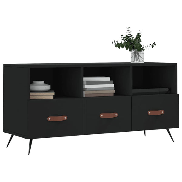 Schwarzes TV-Möbel Brennen 102x36x50cm (Holz)