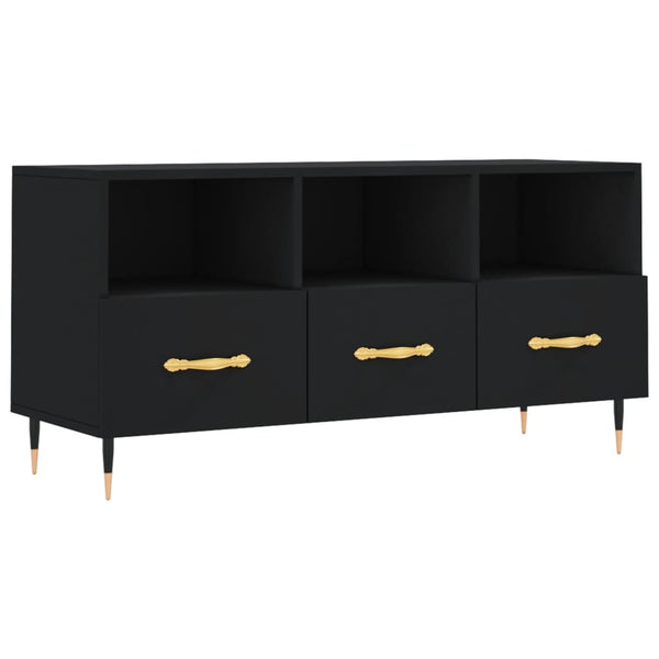 Schwarzes TV-Möbel Dumtru 102x36x50cm (Holz)