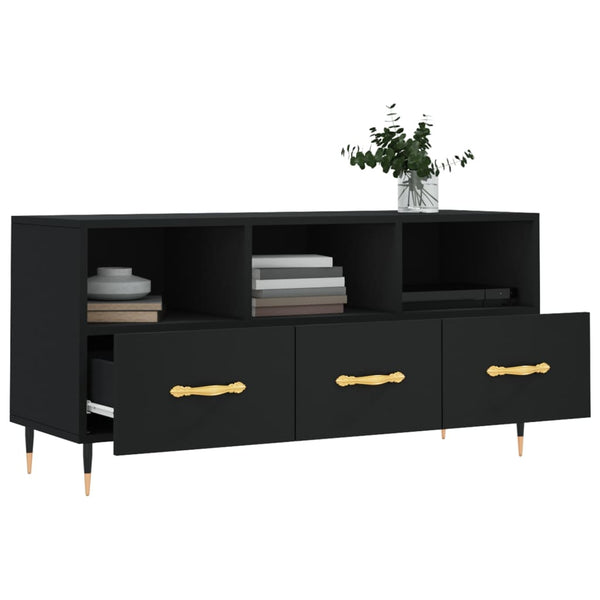 Schwarzes TV-Möbel Dumtru 102x36x50cm (Holz)