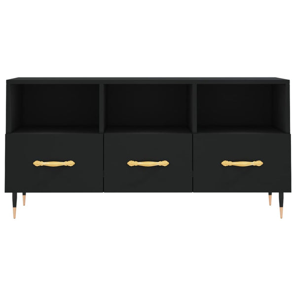 Schwarzes TV-Möbel Dumtru 102x36x50cm (Holz)