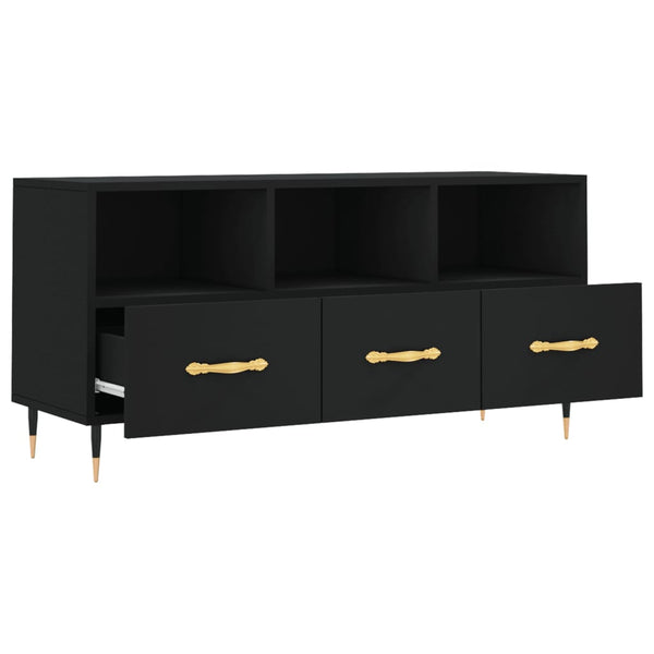 Schwarzes TV-Möbel Dumtru 102x36x50cm (Holz)