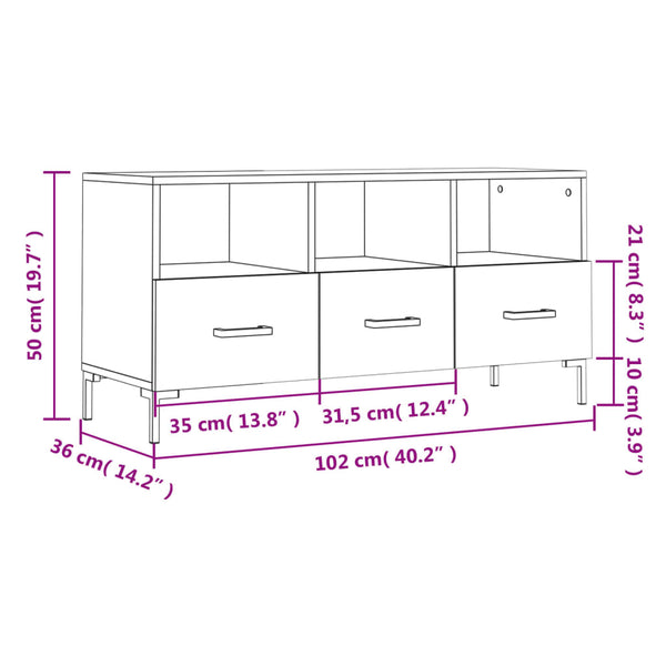 Räuchereiche TV-Möbel Iesanu 102x36x50cm (Holz)