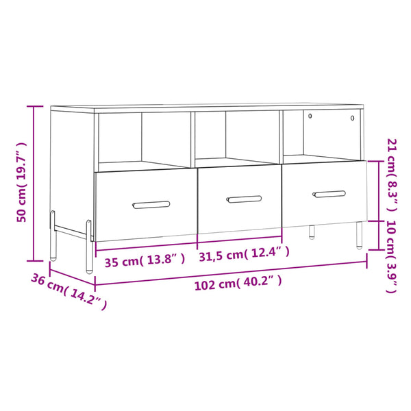 Sonoma Eiche TV-Möbel Liliana 102x36x50cm (Holz)