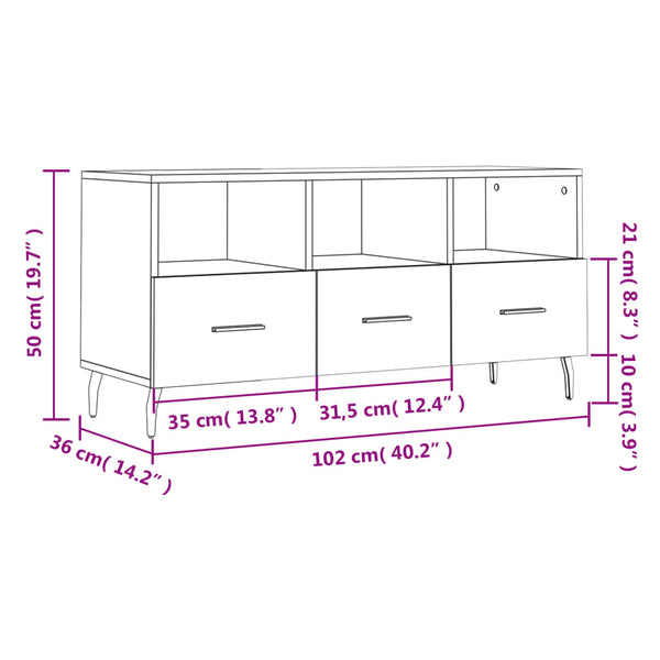 Schwarzes TV-Möbel Mentor 102x36x50cm (Holz)