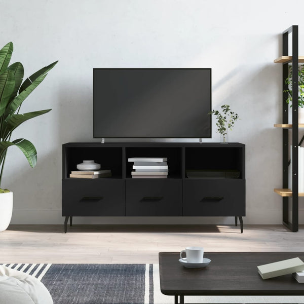 Schwarzes TV-Möbel Mentor 102x36x50cm (Holz)