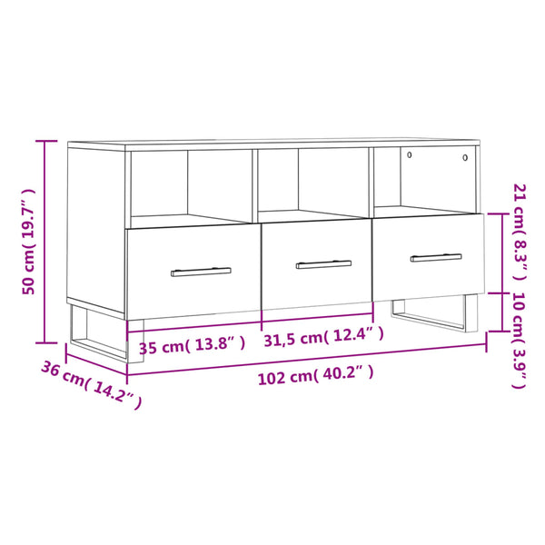 Schwarzer TV-Schrank Cimpeana 102x36x50cm (Holz)