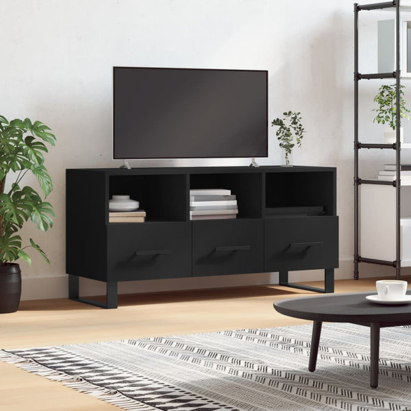 Schwarzer TV-Schrank Cimpeana 102x36x50cm (Holz)