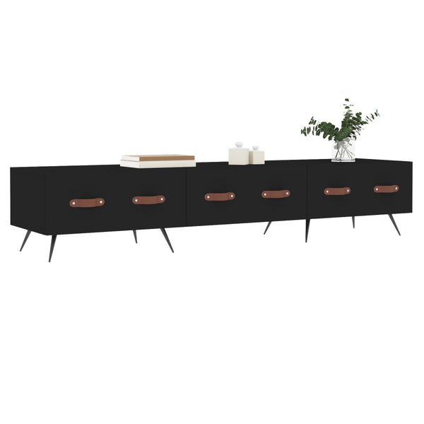 Schwarzes TV-Möbel Adriam 150x36x30cm (Holz)