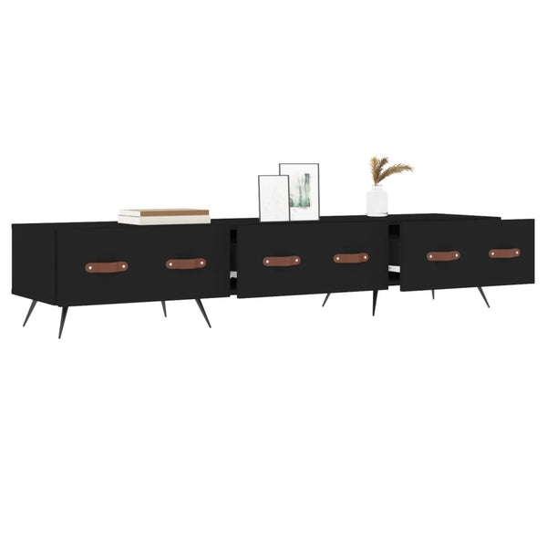 Schwarzes TV-Möbel Adriam 150x36x30cm (Holz)