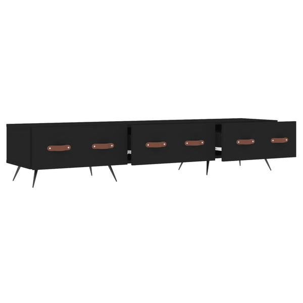Schwarzes TV-Möbel Adriam 150x36x30cm (Holz)