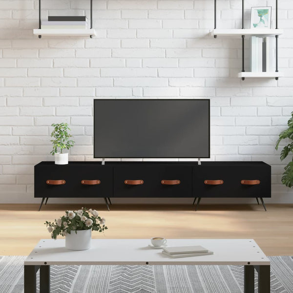 Schwarzes TV-Möbel Adriam 150x36x30cm (Holz)