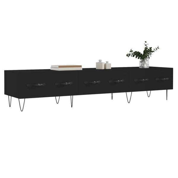 Schwarzes TV-Möbel Grigoriana 150x36x30cm (Holz)