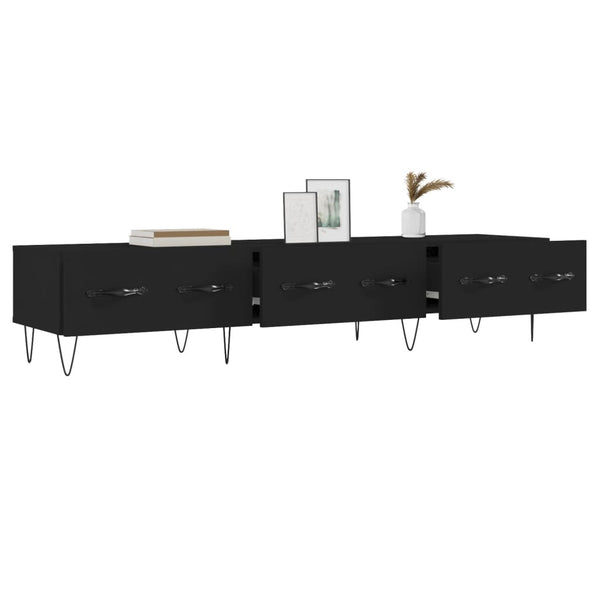 Schwarzes TV-Möbel Grigoriana 150x36x30cm (Holz)