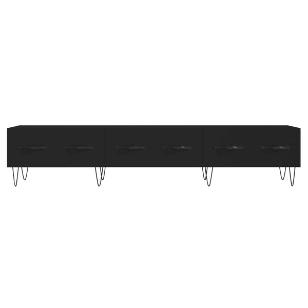 Schwarzes TV-Möbel Grigoriana 150x36x30cm (Holz)