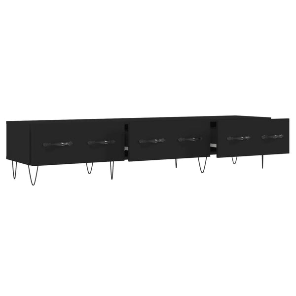 Schwarzes TV-Möbel Grigoriana 150x36x30cm (Holz)