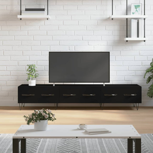 Schwarzes TV-Möbel Grigoriana 150x36x30cm (Holz)